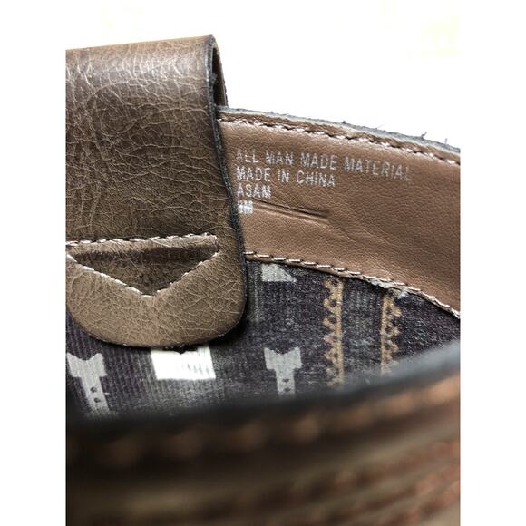 Womens American Rag Western Style Ankle Boot with Beaded Zip Back Brown 8M - Picture 10 of 11